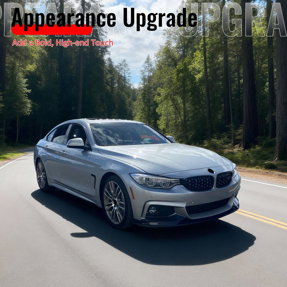 2014-2020 F32 F33 4-Series F36 Gran Coupe MP Style Carbon Fiber Print Front Bumper Lip ABS