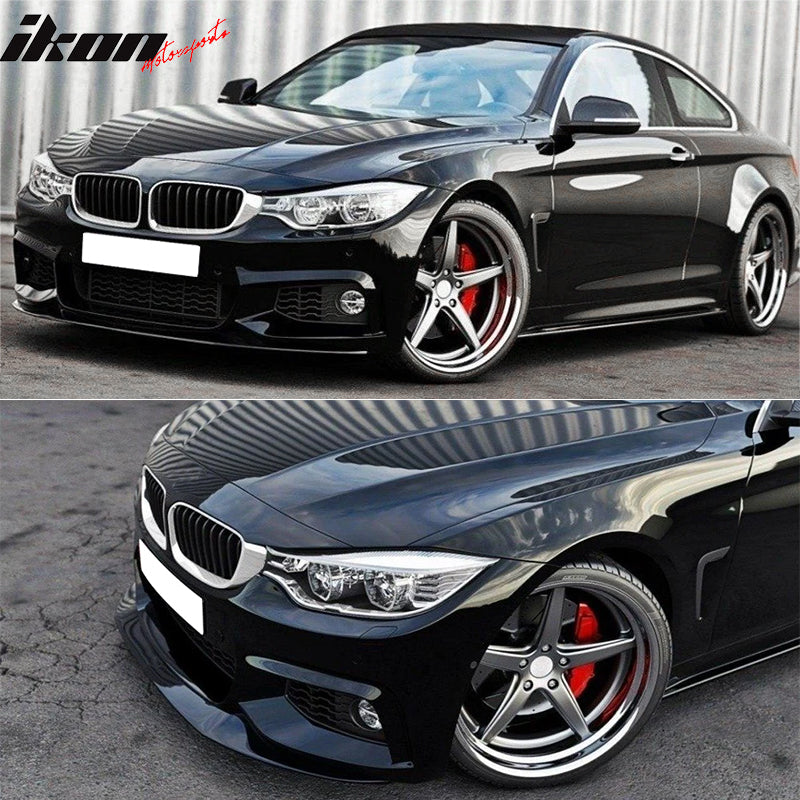 2014-2020 BMW F32 F33 F36 Unpainted Black Front Bumper Lip PU