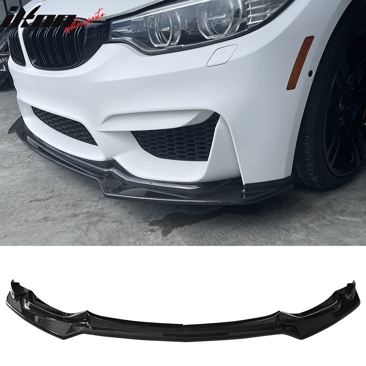 2015-2020 BMW F80 M3 F83 F82 M4 CS Style Carbon Fiber Print Front Bumper Lip Spoiler ABS