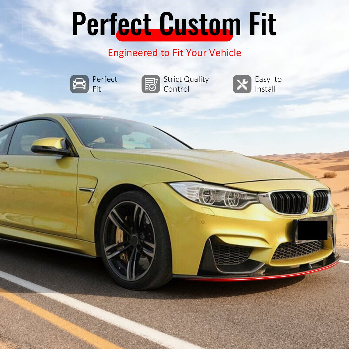 2015-2020 BMW F80 M3 F83 F82 M4 MP Style Carbon Fiber Print Front Bumper Lip Spoiler ABS