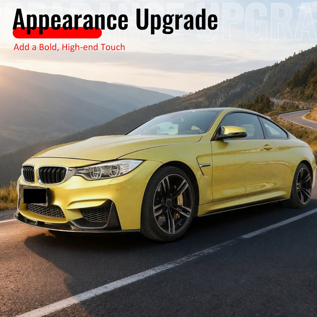 2015-2020 BMW F80 M3 F83 F82 M4 MP Style Carbon Fiber Print Front Bumper Lip Spoiler ABS