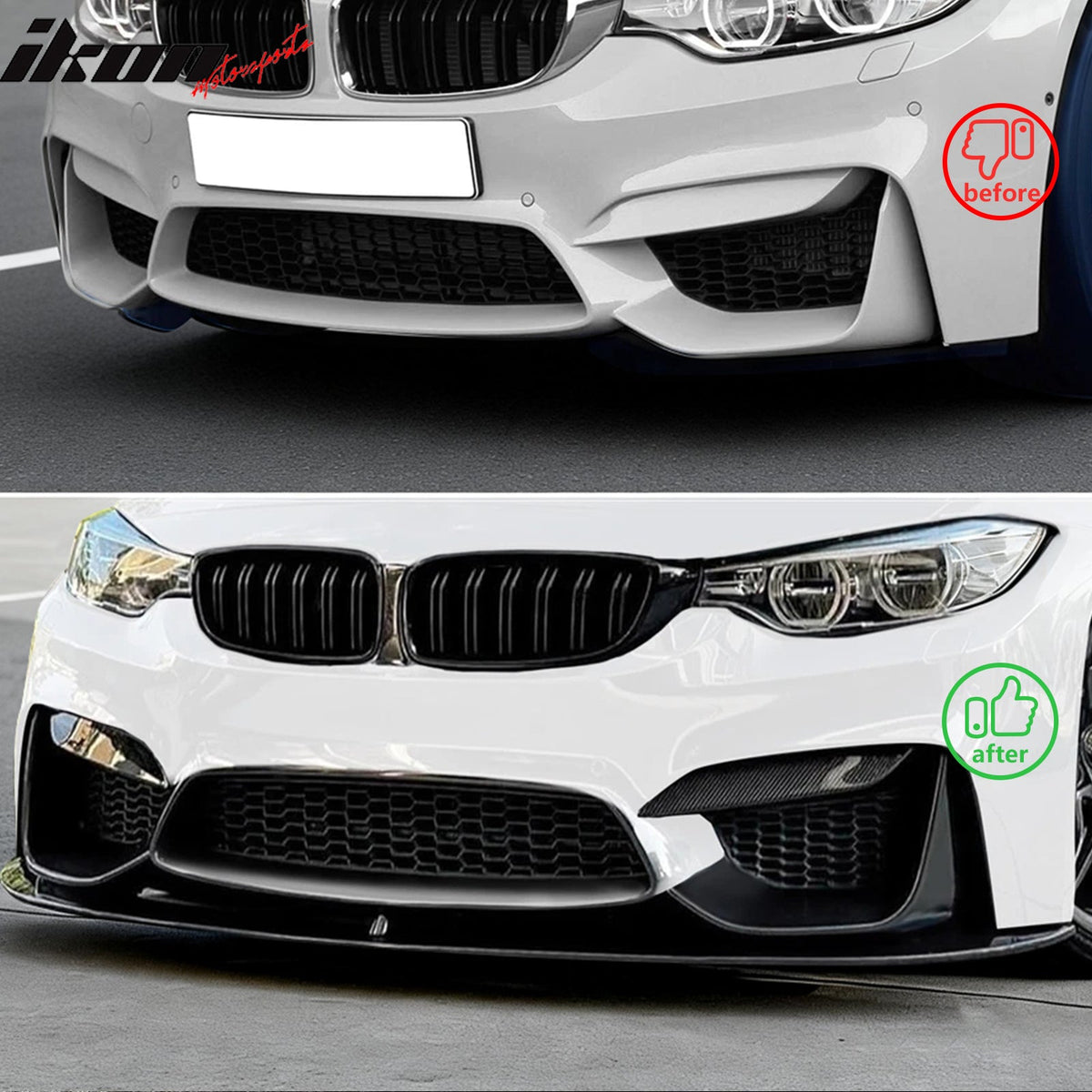 2015-2020 BMW F80 M3 F83 F82 M4 MP Style Gloss Black Front Bumper Lip Spoiler ABS