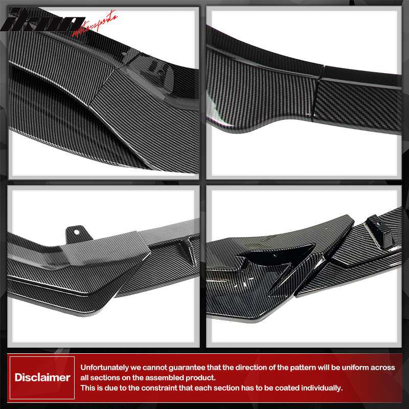 2020-2023 Bmw G06 X6 M Sport Front Bumper Lip Carbon Fiber Print ABS