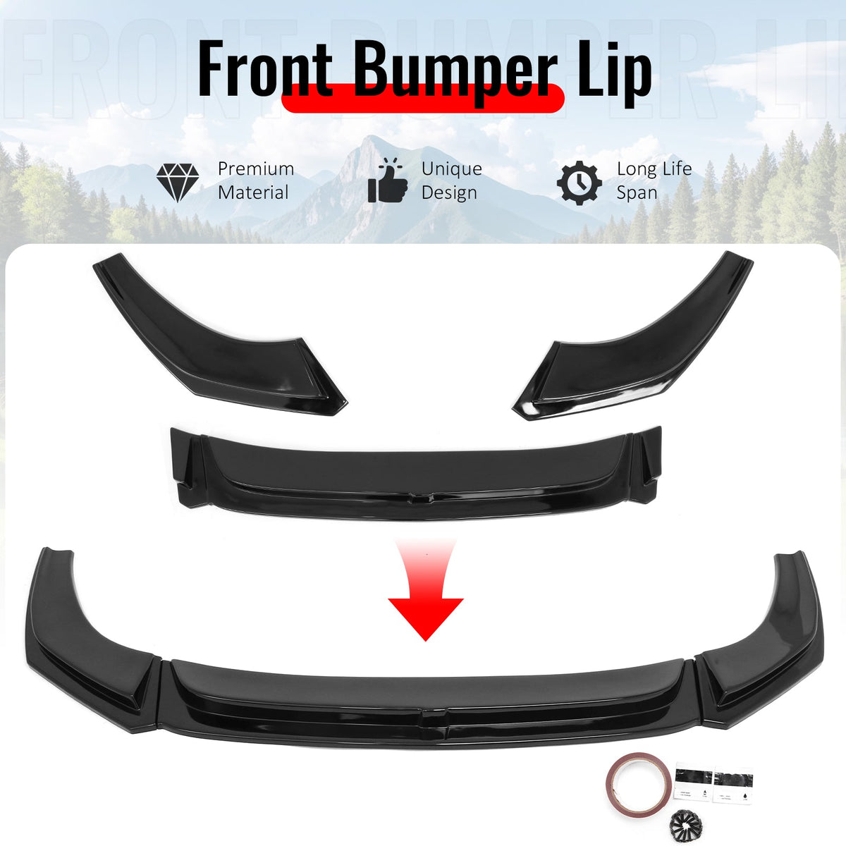 2019-2026 BMW G29 Z4 M Sport H Style Gloss Black Front Bumper Lip ABS