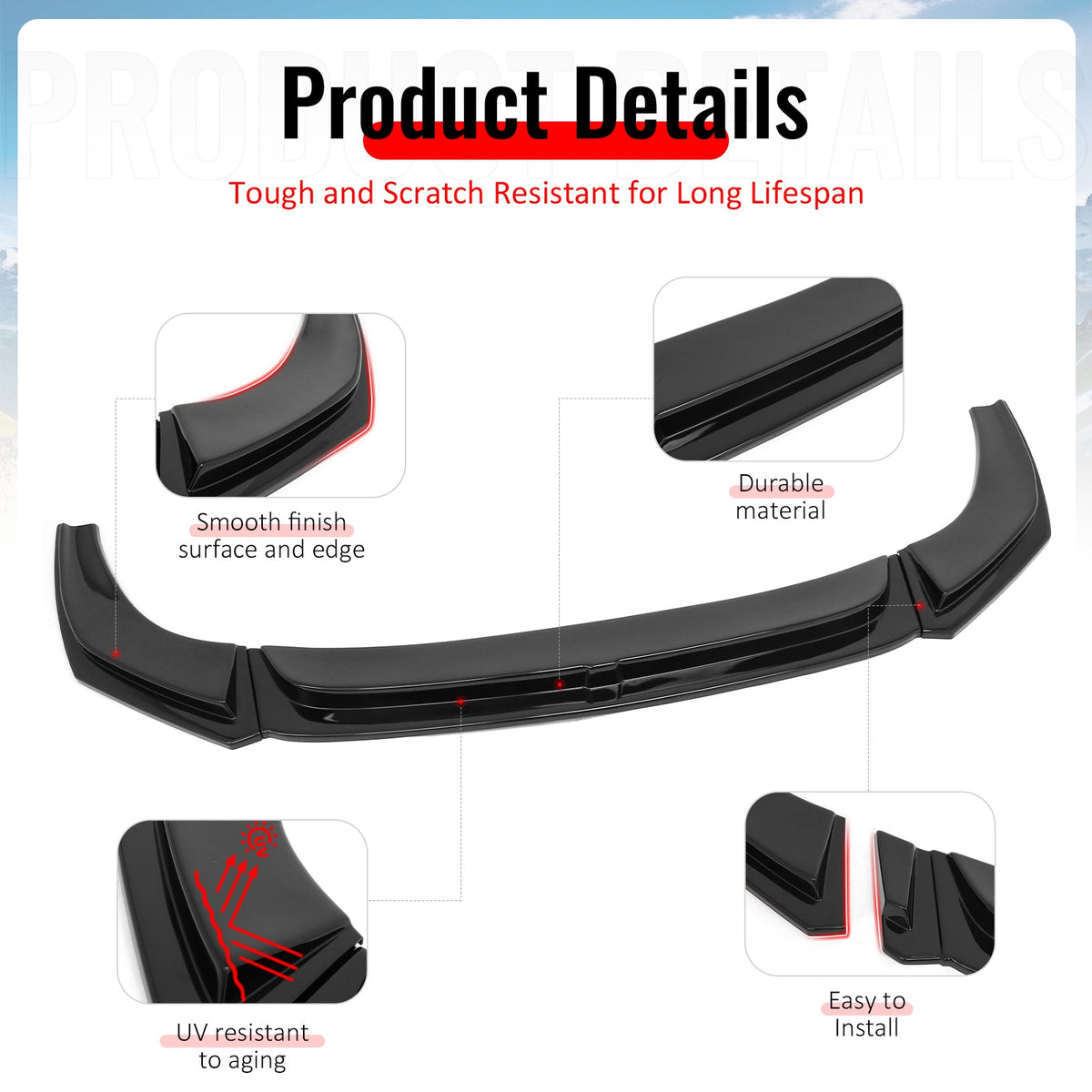 2019-2026 BMW G29 Z4 M Sport H Style Gloss Black Front Bumper Lip ABS