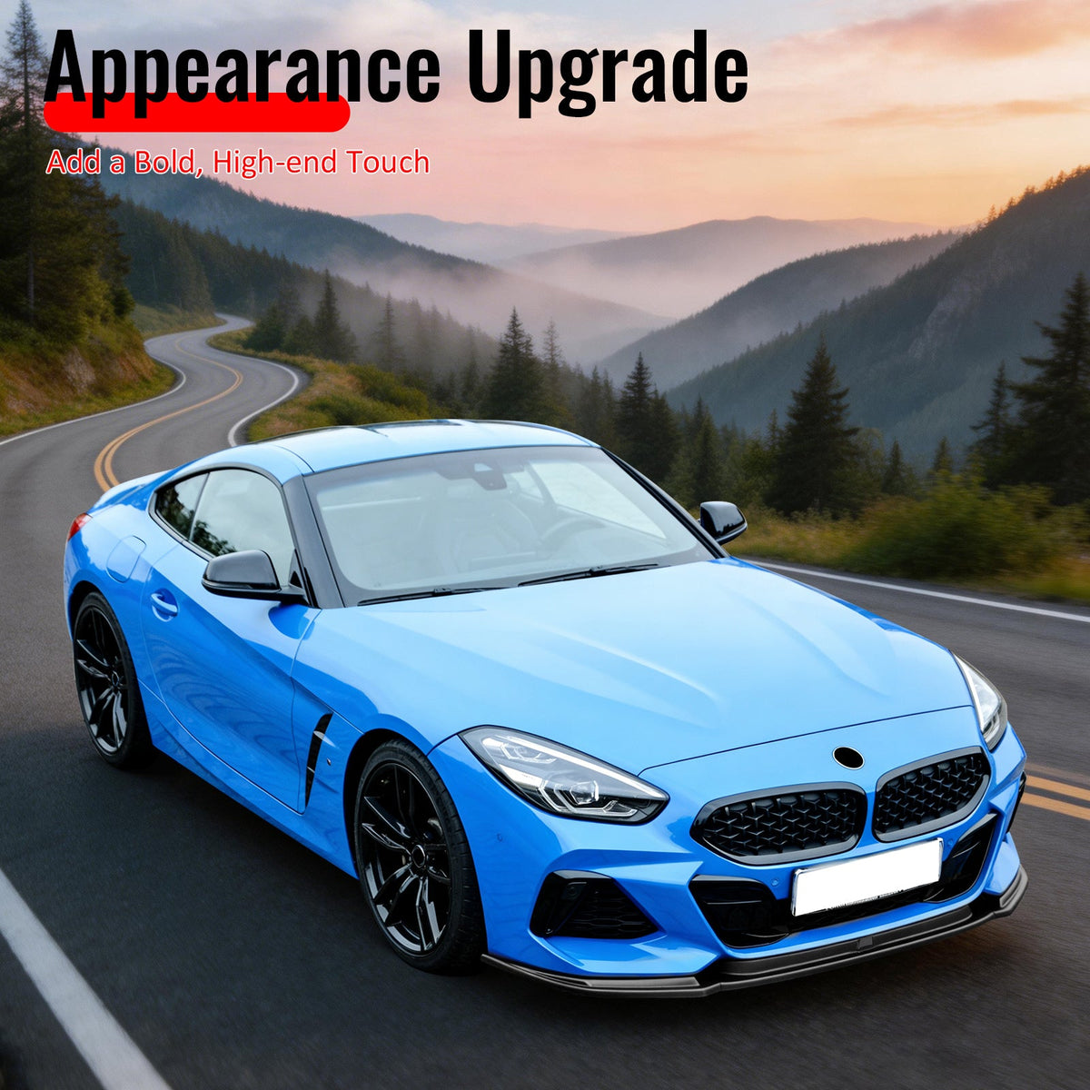 2019-2026 BMW G29 Z4 M Sport H Style Gloss Black Front Bumper Lip ABS