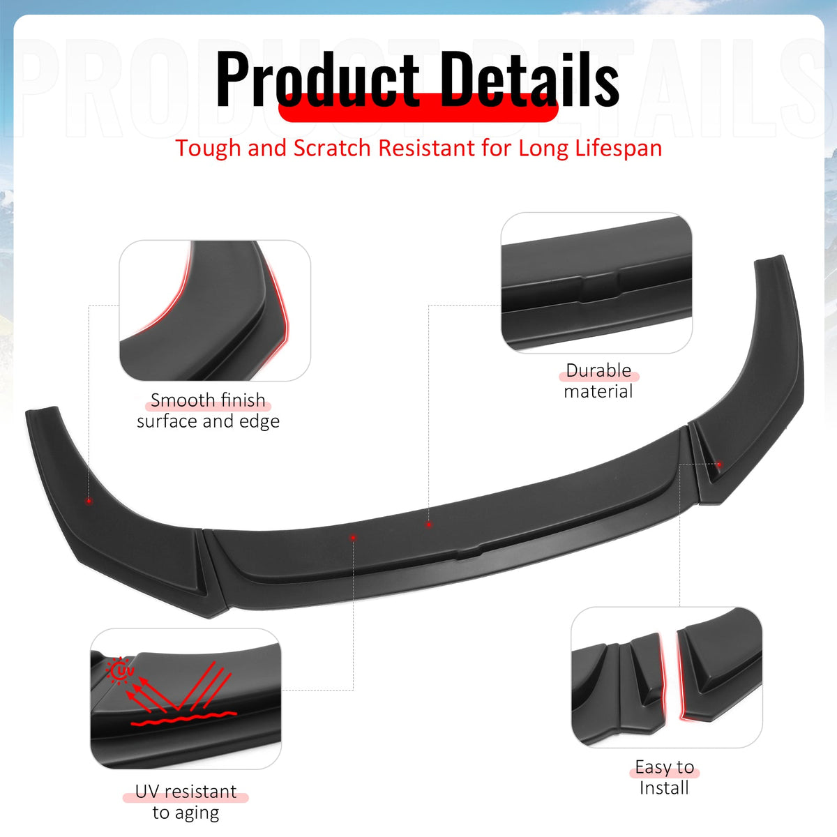 2019-2026 BMW G29 Z4 M Sport H Style Matte Black Front Bumper Lip ABS