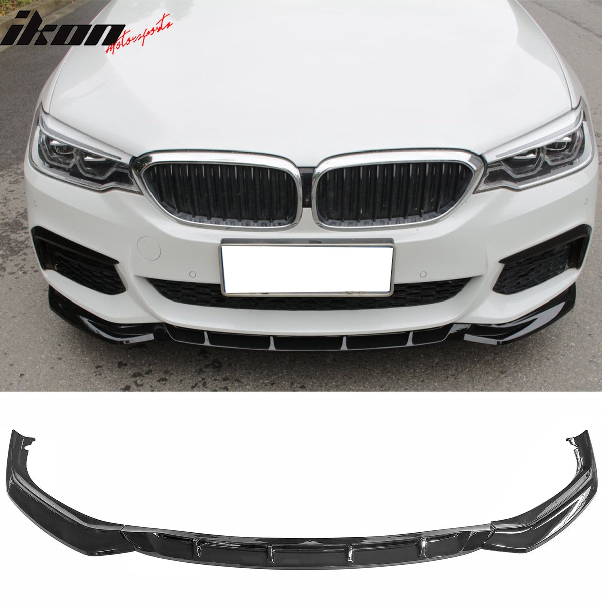 2017-2020 BMW G30 5 Series Sedan GT Style Gloss Black Front Bumper Lip Spoiler PP
