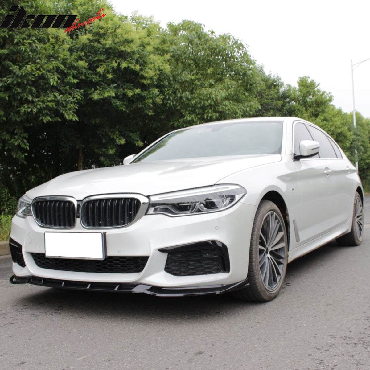 2017-2020 BMW G30 5 Series Sedan GT Style Gloss Black Front Bumper Lip Spoiler PP