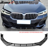 2021-2023 BMW G30 5 Series Sedan IKON Style Carbon Fiber Print Front Bumper Lip Spoiler PP
