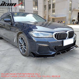 2021-2023 BMW G30 5 Series Sedan IKON Style Carbon Fiber Print Front Bumper Lip Spoiler PP