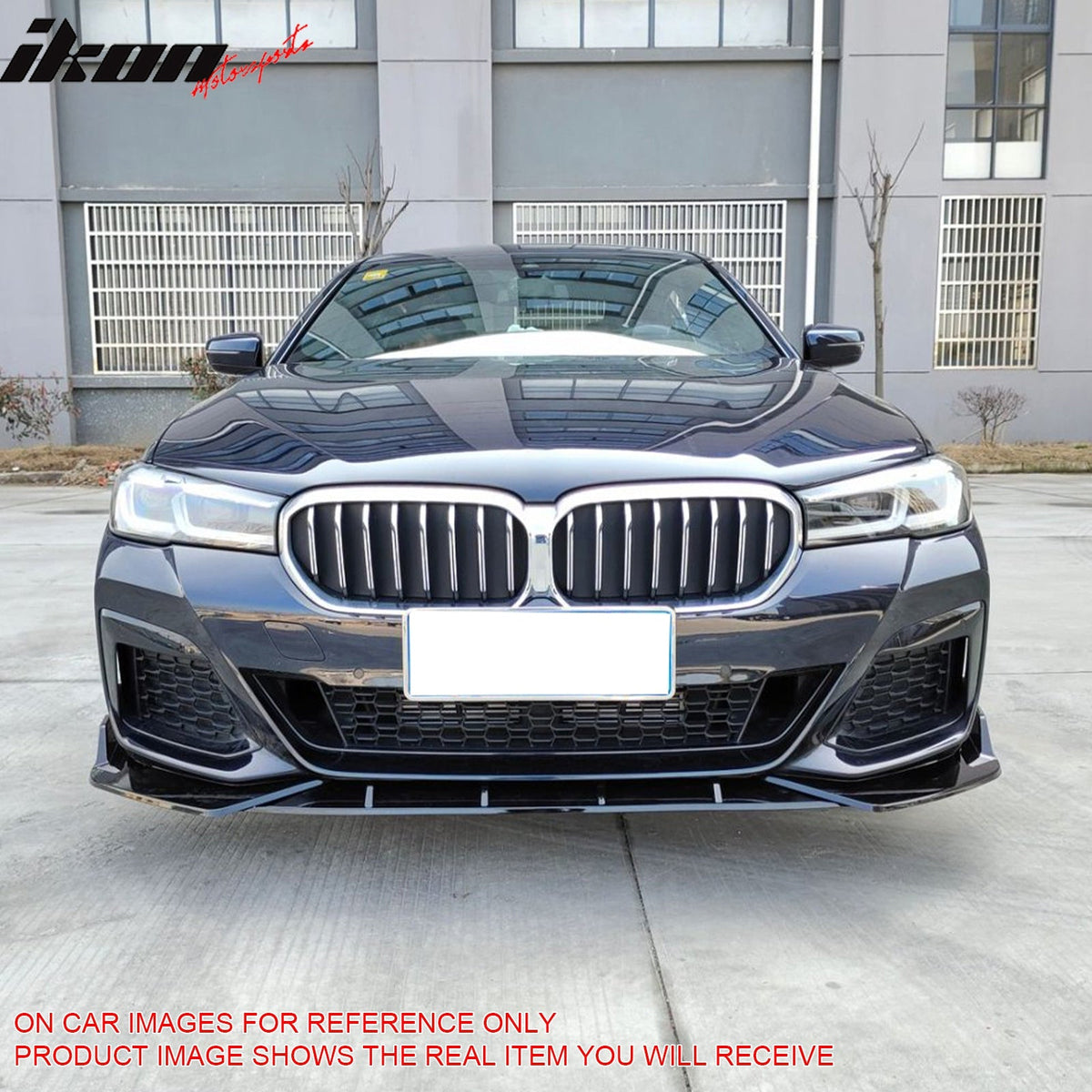 2021-2023 BMW G30 5 Series Sedan IKON Style Carbon Fiber Print Front Bumper Lip Spoiler PP