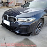 2021-2023 BMW G30 5 Series Sedan IKON Style Carbon Fiber Print Front Bumper Lip Spoiler PP