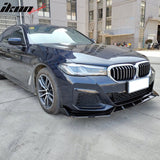 2021-2023 BMW G30 5 Series Sedan IKON Style Gloss Black Front Bumper Lip Spoiler PP