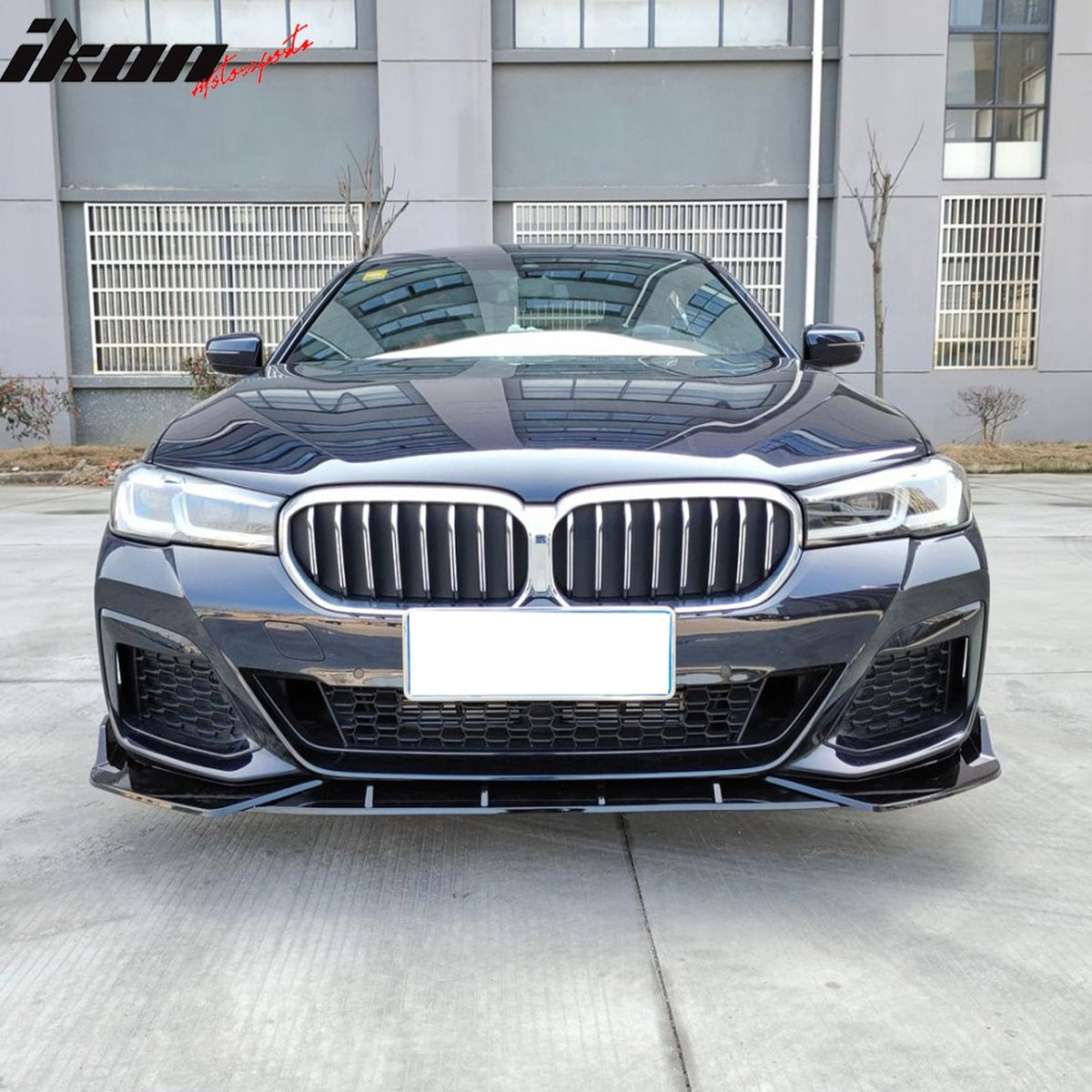 2021-2023 BMW G30 5 Series Sedan IKON Style Gloss Black Front Bumper Lip Spoiler PP