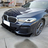 2021-2023 BMW G30 5 Series Sedan IKON Style Gloss Black Front Bumper Lip Spoiler PP