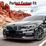 2017-2020 BMW G30 5 Series Sedan MP Style Carbon Fiber Print Front Bumper Lip Spoiler ABS