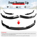 2017-2020 BMW G30 5 Series Sedan MP Style Carbon Fiber Print Front Bumper Lip Spoiler ABS