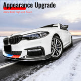 2017-2020 BMW G30 5 Series Sedan MP Style Carbon Fiber Print Front Bumper Lip Spoiler ABS