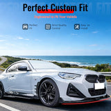 2022-2026 BMW 2-Series G42 M Sport IKON Style Gloss Black Front Bumper Lip ABS