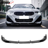 2022-2026 BMW 2-Series G42 M Sport IKON Style Gloss Black Front Bumper Lip ABS