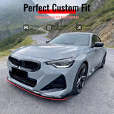 2022-2026 BMW 2-Series G42 M Sport MP Performance Style Gloss Black Front Bumper Lip ABS
