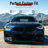 2022-2026 BMW 2-Series G42 M Sport FD Style Gloss Black Front Bumper Lip ABS