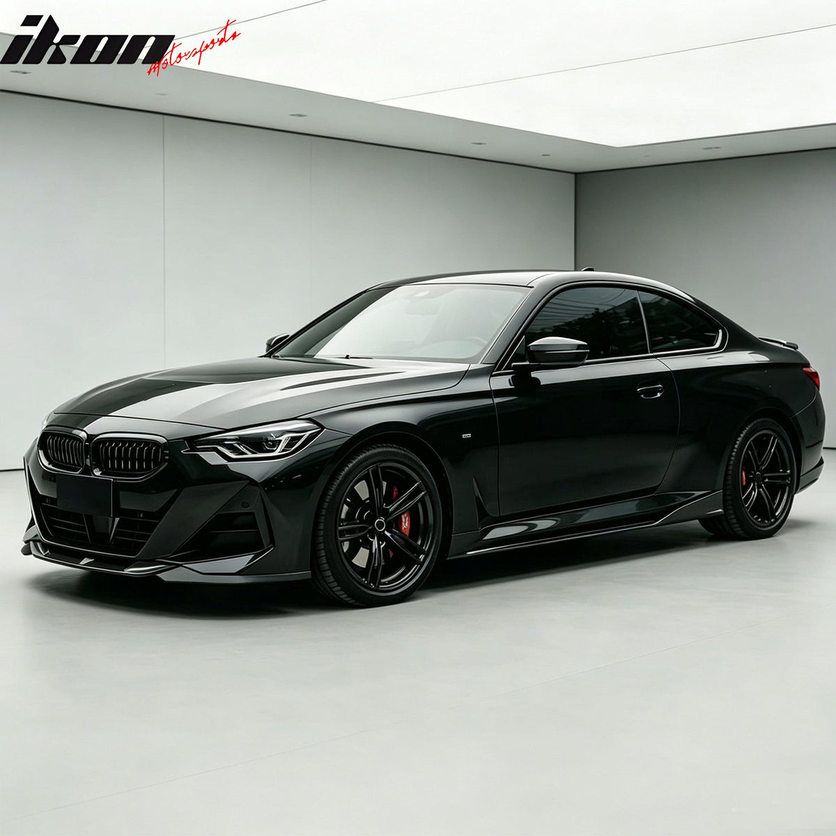 2022-2026 BMW 2-Series G42 M Sport FD Style Gloss Black Front Bumper Lip ABS