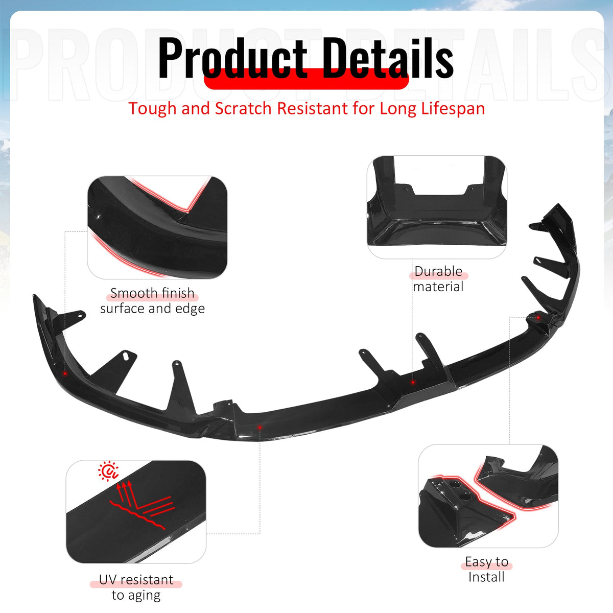 2024-2026 BMW G60 5 Series IKON Front Bumper Lip PP