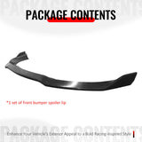 2015-2017 Chrysler 200 3PCS Front Lower Bumper Lip Air Dam Chin Spoiler Splitter Unpainted Black Polyurethane PU