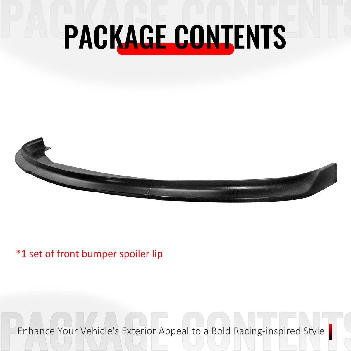 2011-2014 Chrysler 300 IKCS Style Unpainted Black Front Bumper Lip PU 3PCS