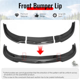 2015-2023 Chrysler 300 Base IKON Style Carbon Fiber Print Front Bumper Lip PP 3PCS
