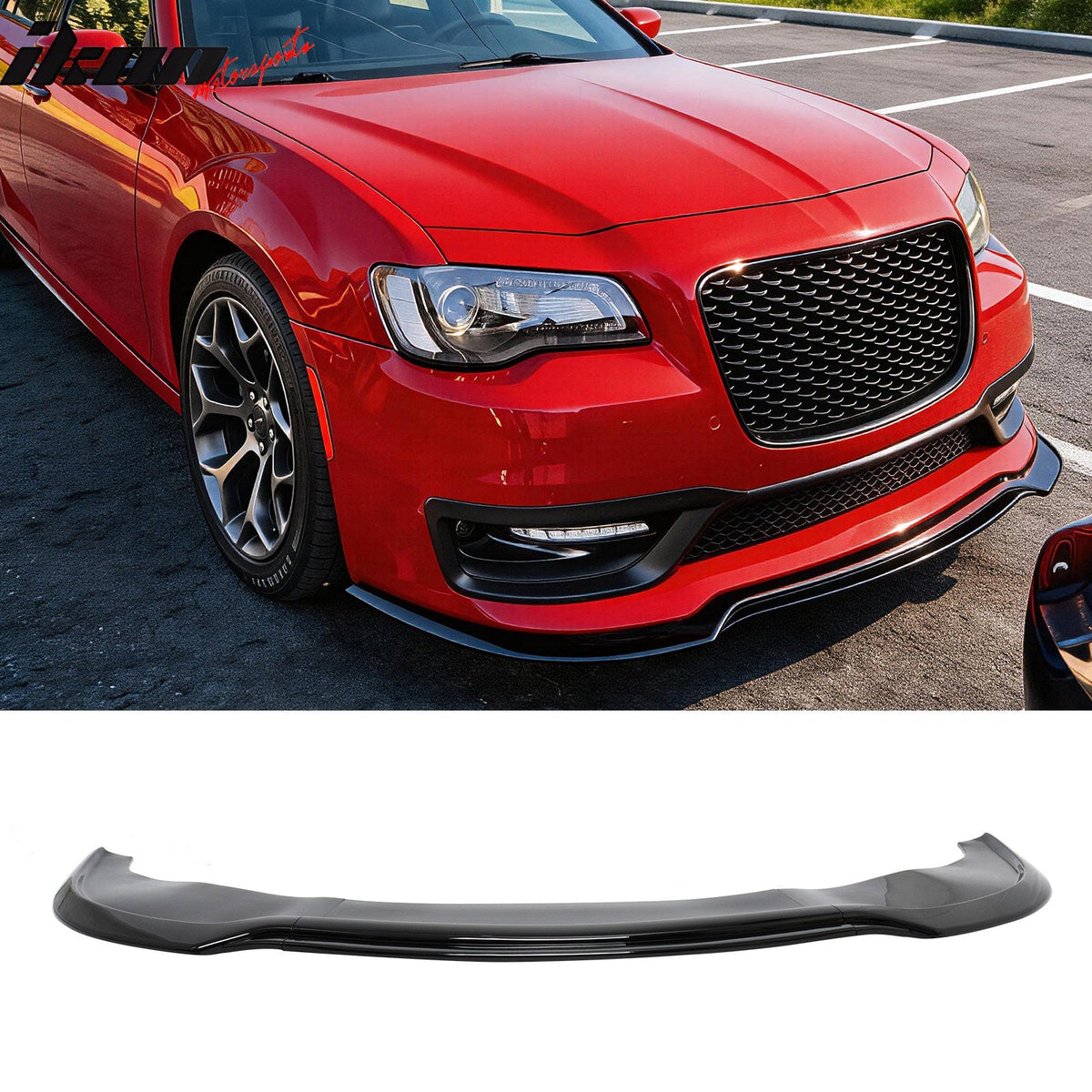 2015-2023 Chrysler 300 SRT IKON Style Gloss Black Front Bumper Lip PP 3PCS