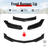 2016-2018 Chevrolet Camaro LT RS ZL1 Style Gloss Black Front Bumper Lip PP 3PCS