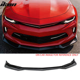 2016-2018 Chevrolet Camaro LT RS ZL1 Style Gloss Black Front Bumper Lip PP 3PCS