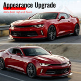 2016-2018 Chevrolet Camaro LT RS ZL1 Style Matte Black Front Bumper Lip PP 3PCS