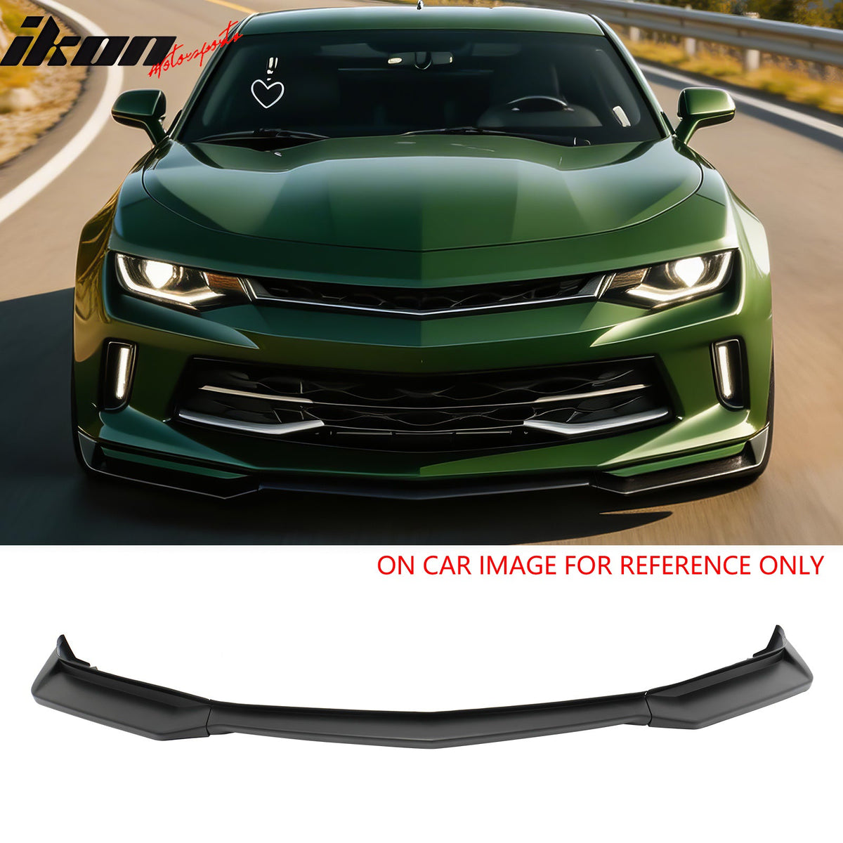 2016-2018 Chevrolet Camaro LT RS ZL1 Style Matte Black Front Bumper Lip PP 3PCS