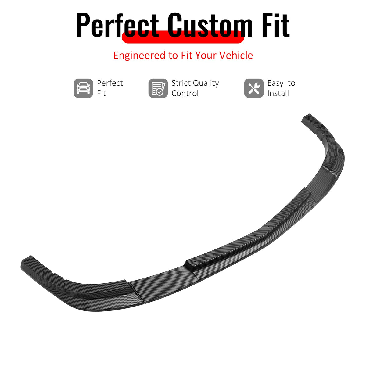 2005-2013 Chevrolet Corvette C6 Base ZR1 Style Carbon Fiber Print Front Bumper Lip ABS