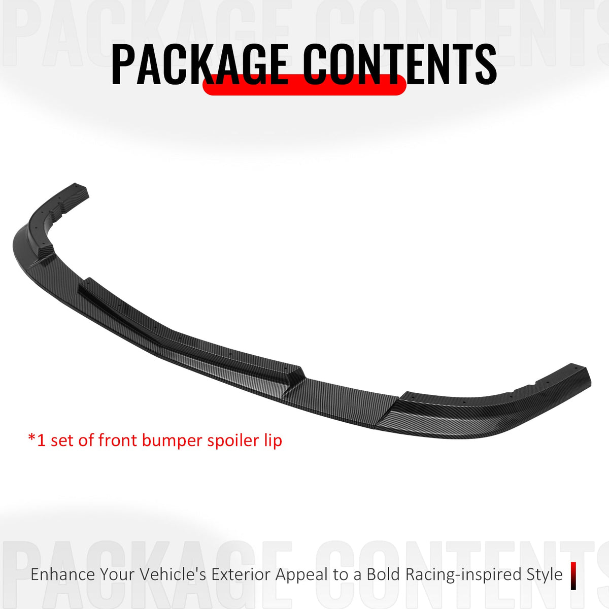 2005-2013 Chevrolet Corvette C6 Base ZR1 Style Carbon Fiber Print Front Bumper Lip ABS