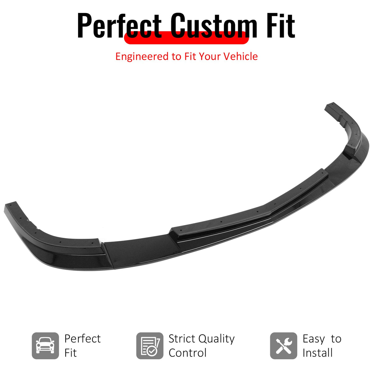 2005-2013 Chevrolet Corvette C6 Base ZR1 Style Gloss Black Front Bumper Lip ABS