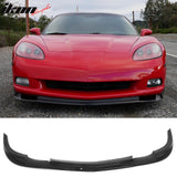 2005-2013 Chevrolet Corvette C6 Base ZR1 Style Front Bumper Lip Gloss Black PP 3PCS