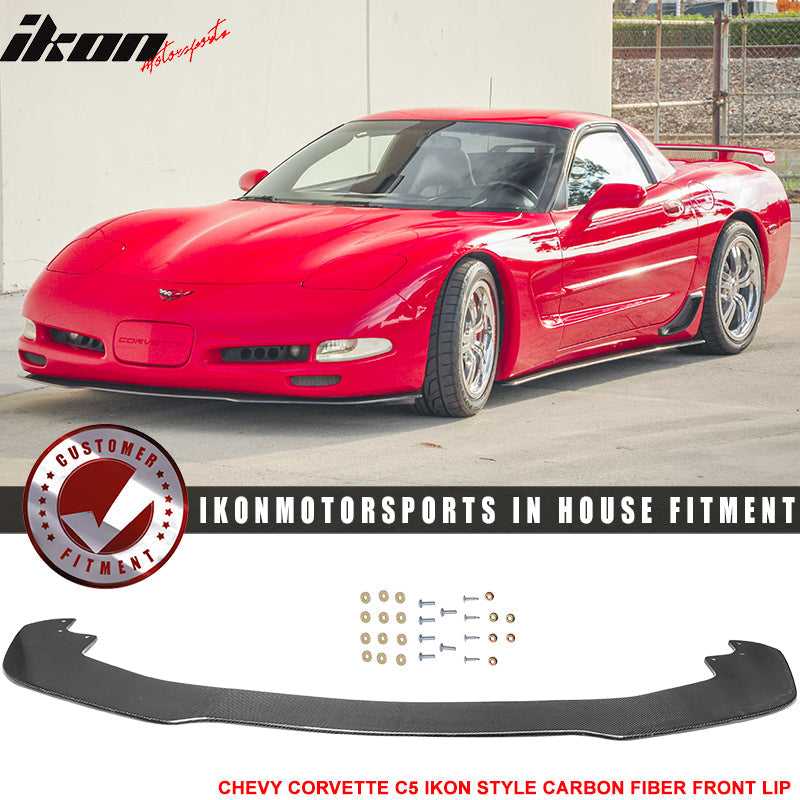1997-2004 Chevy Corvette C5 IKON Style Front Bumper Lip Carbon Fiber