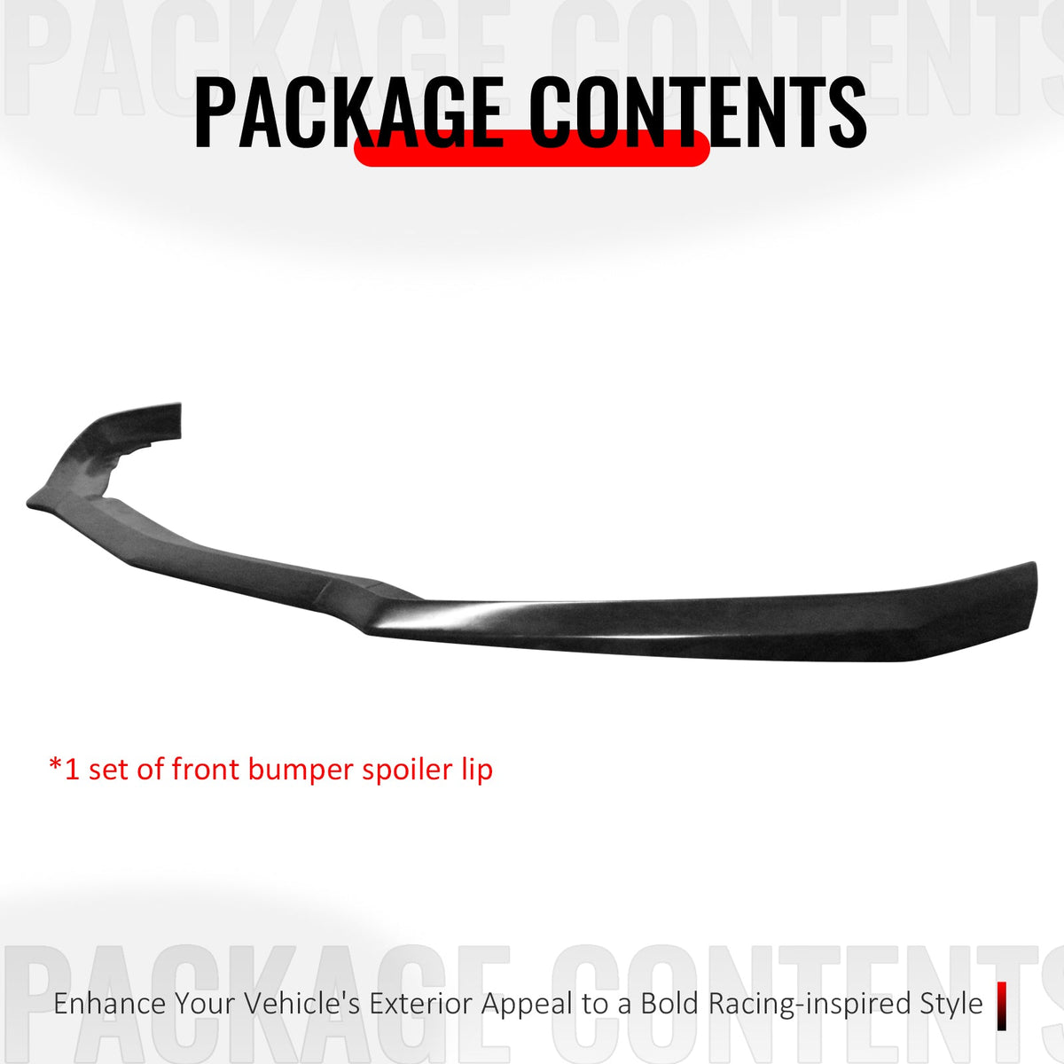 2016-2018 Chevrolet Cruze Sedan & Hatchback 3PCS Front Lower Bumper Lip Air Dam Chin Spoiler Splitter Unpainted Black Polyurethane PU