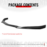 2016-2018 Chevrolet Cruze Sedan & Hatchback 3PCS Front Lower Bumper Lip Air Dam Chin Spoiler Splitter Unpainted Black Polyurethane PU