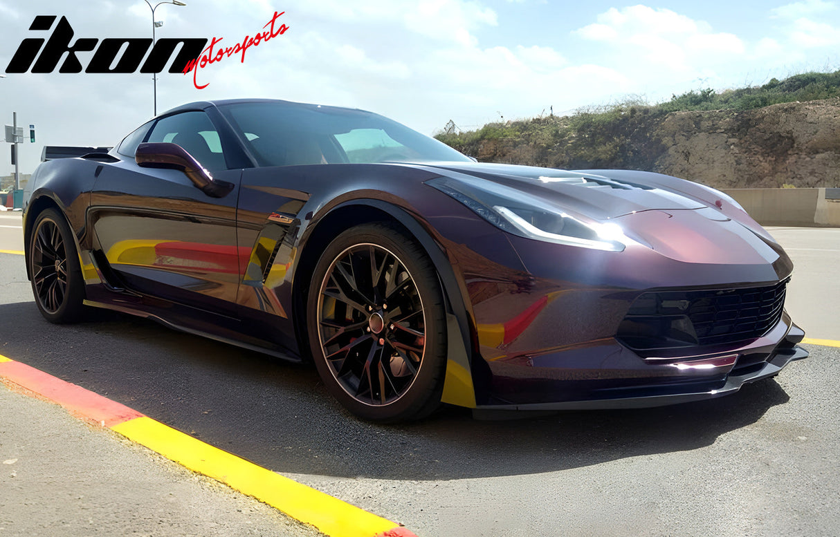 2014-2019 Chevrolet Corvette Unpainted Front Lip SplitterWinglets PU