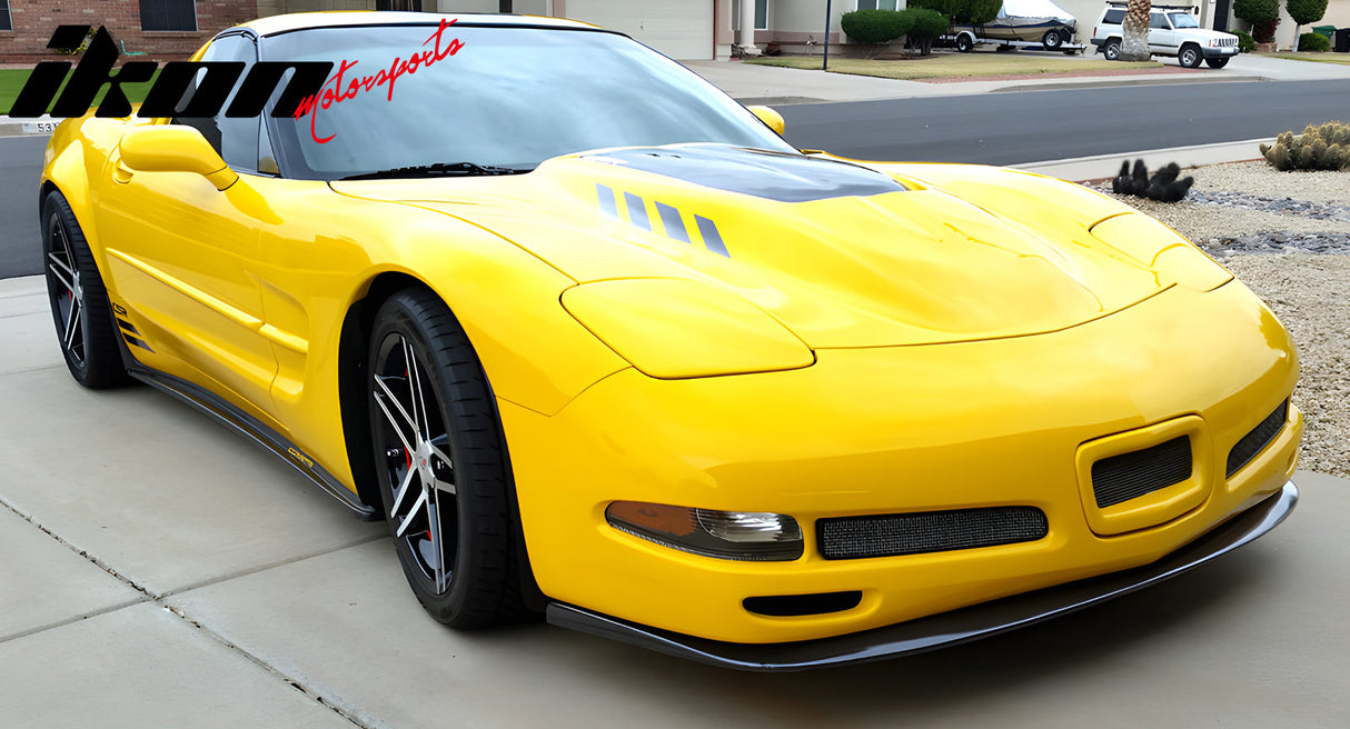 1997-2004 Chevrolet Corvette CS Style Unpainted Black Front Bumper Lip