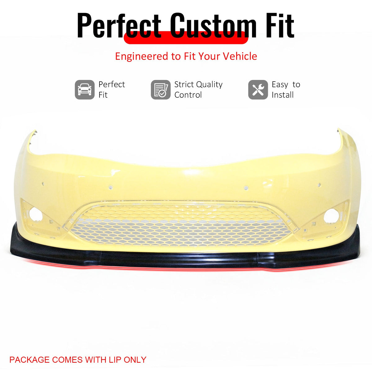 2017-2020 Chrysler Pacifica (Will Not Fit L/LX) 3PCS Front Lower Bumper Lip Air Dam Chin Spoiler Splitter Unpainted Black Polyurethane PU