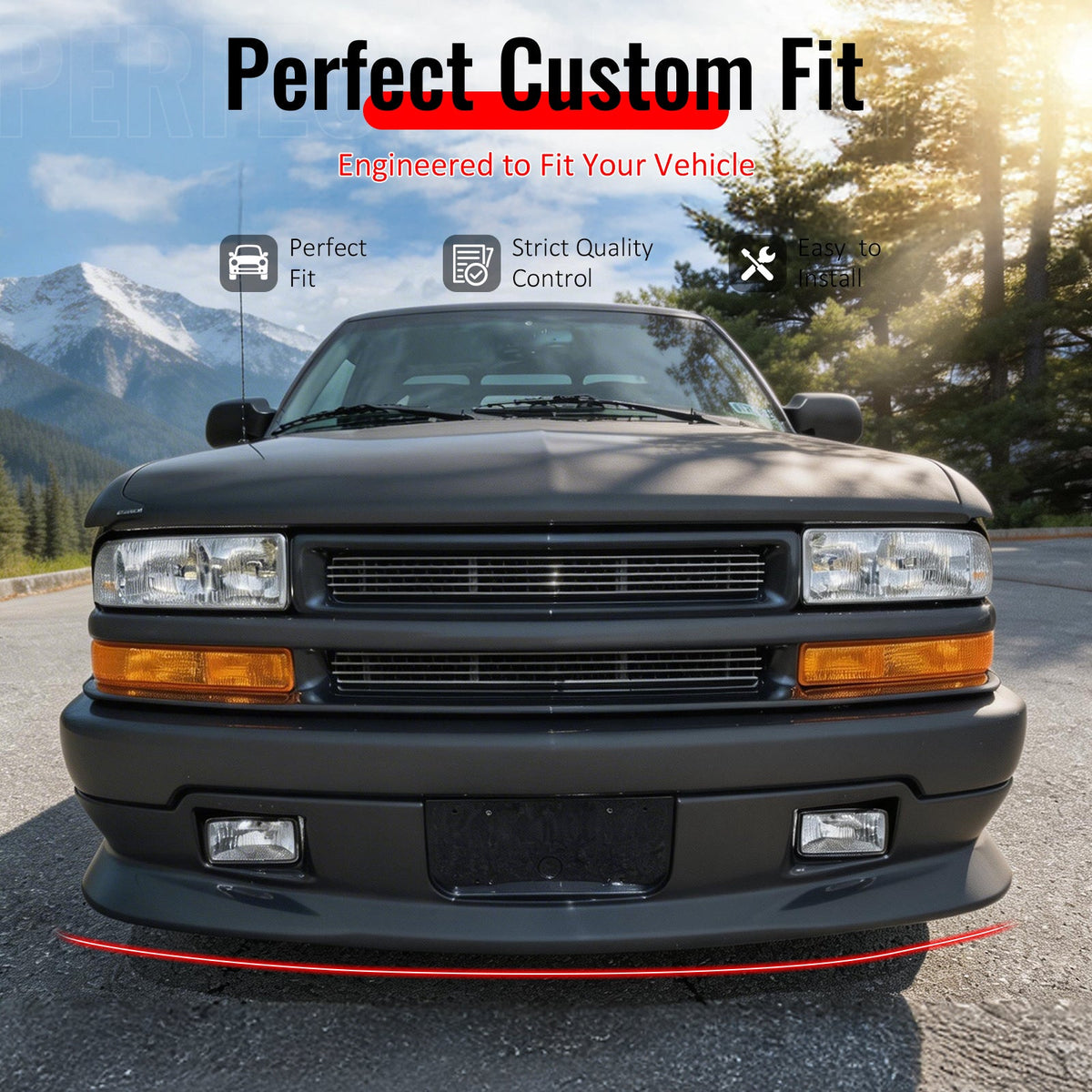 1998-2004 Chevy S10 GMC Sonoma Extreme Unpainted Front Bumper Lip PU