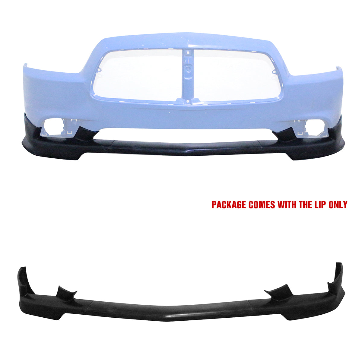 2011-2014 Dodge Charger KB Style 3PCS Front Bumper Lip Spoiler Chin PU
