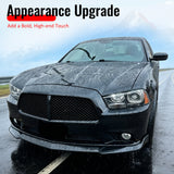 2012-2014 Dodge Charger SRT8 IKON Style Carbon Fiber Print Front Bumper Lip PP 3PCS